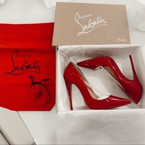 Christian Louboutin Loubi So Kate 120mm Red Patent Leather Pumps